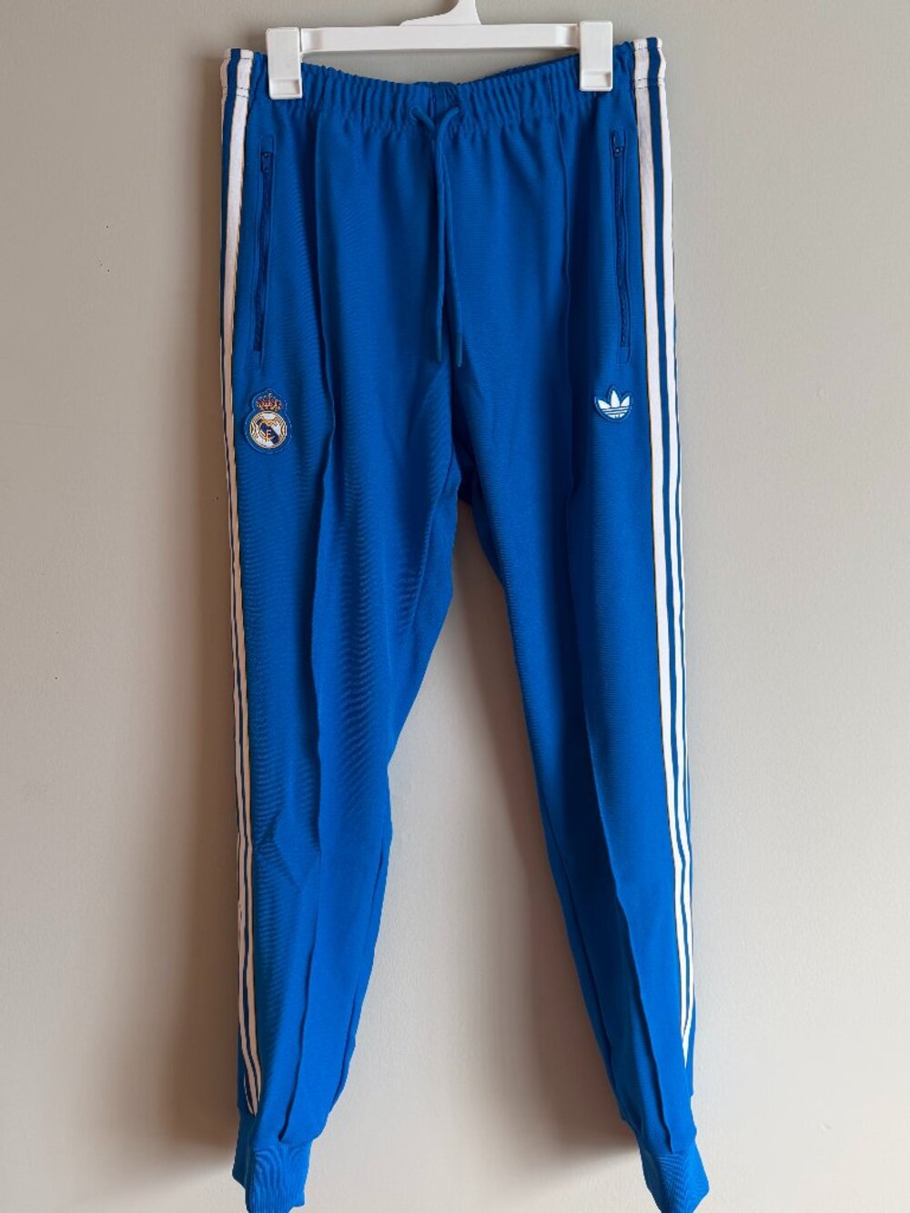 Adidas JN3057 Mens Medium Real Madrid Terrace Icons Track Pants Blue